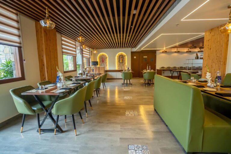 Restaurant of Crestorio resort hotel and spa dehradun